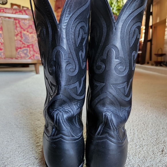 Handcrafted Lucchese Men's Black Western Boots Size8.5 - Picture 12 of 13
